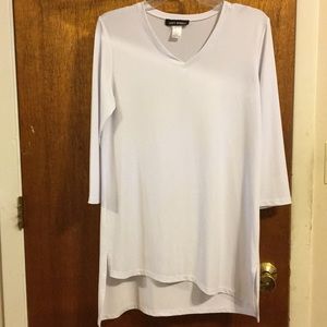 Silky white/lavender top. Size medium